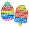 Oakkart Push Pop Fidget Toy 2 Pack it Bubble Popping Sensory Toys Silicone Poppits Popper Game its Rainbow Icecream Pineapple Set for Boys Girls Adults Stress Relief for Autism